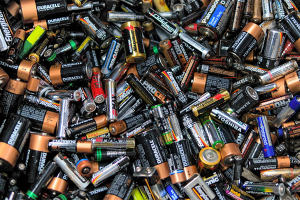 Array of dead batteries
